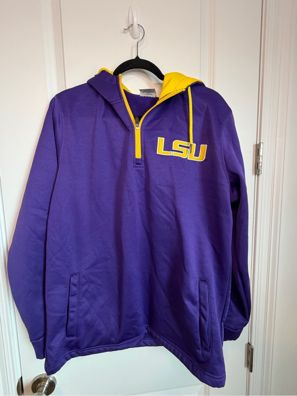 Stadium Athletics LSU Purple and Gold Half-Zip Hoodie